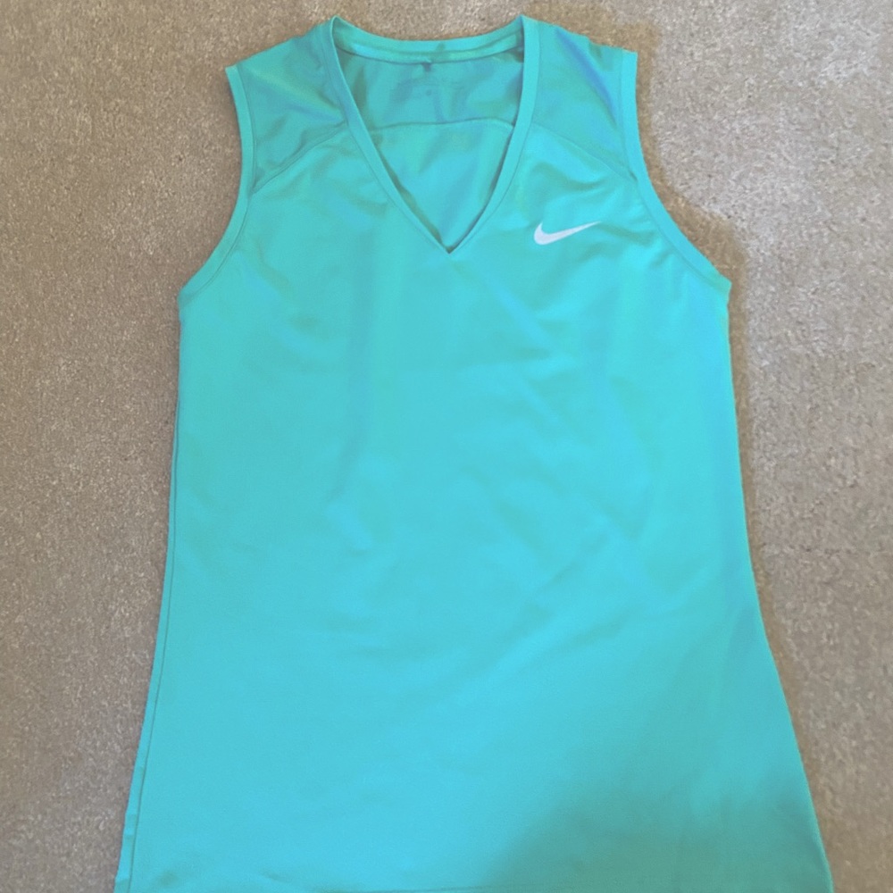Nike bright green v neck golf top